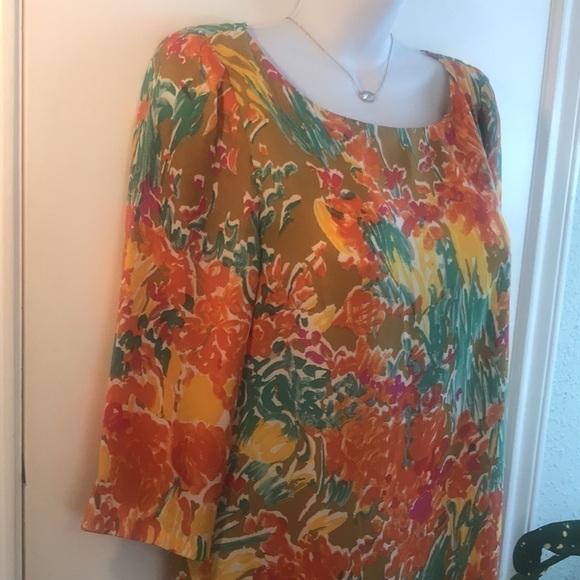 ZARA Floral Watercolor Shift Dress Size Medium Womens - Picture 4 of 11